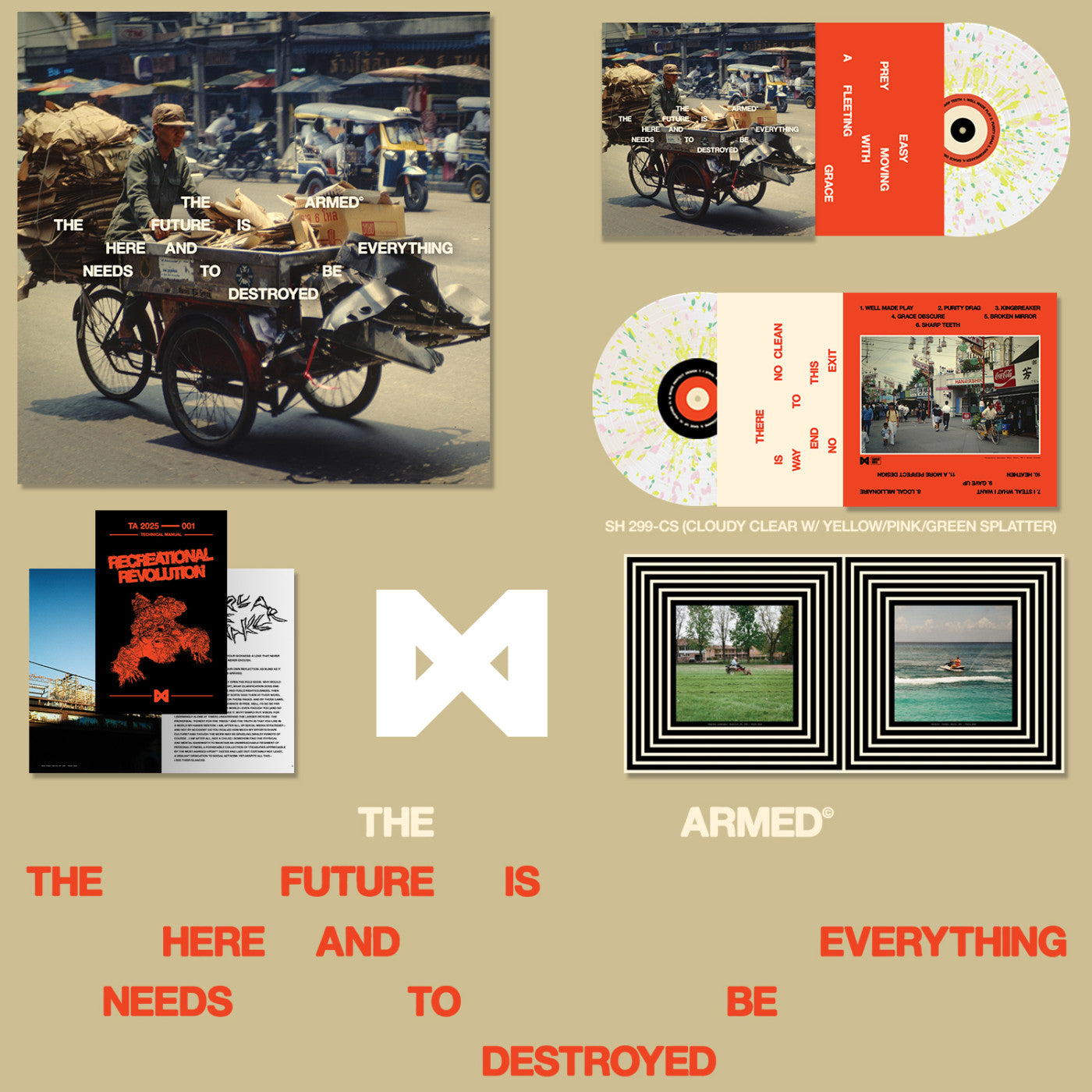 The Armed - THE FUTURE IS HERE AND EVERYTHING NEEDS TO BE DESTROYED (INDIE EXCLUSIVE, CLOUDY W/ YELLOW/PINK/GREEN SPLATTER VINYL)
