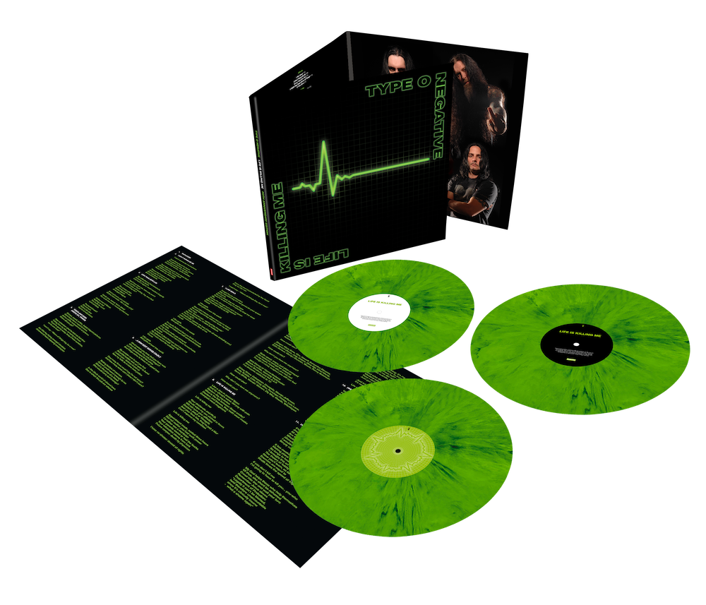 Type O Negative - Life Is Killing Me ( 3LP 20th Anniversary Green and Black Mixed Color Vinyl)